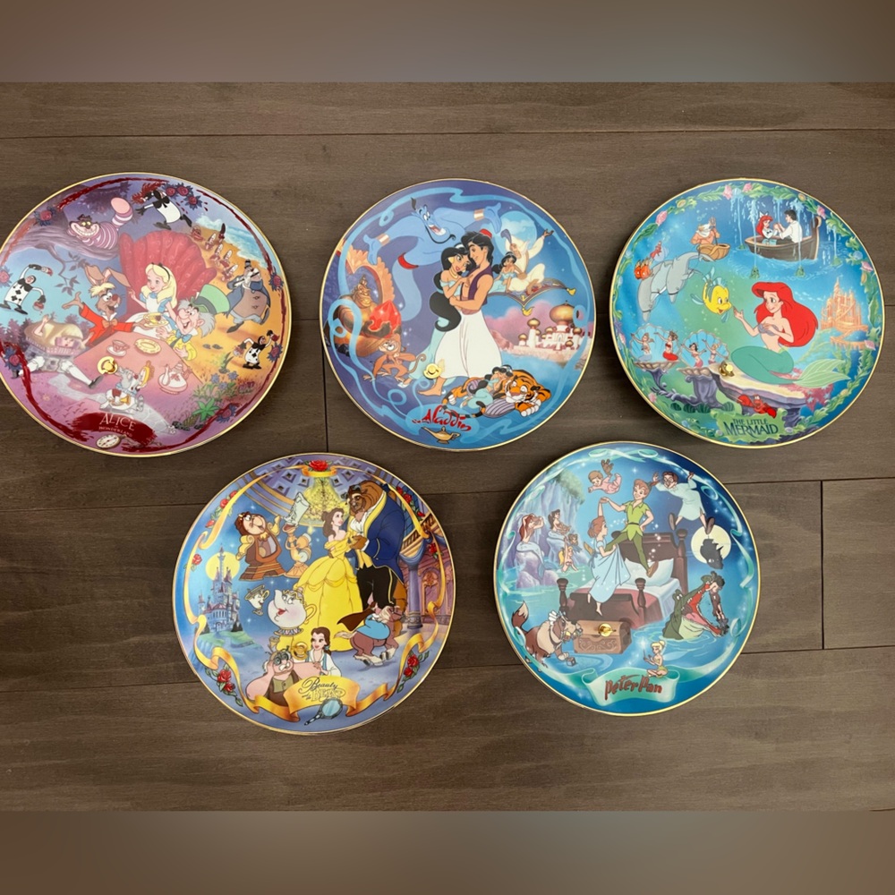 Disney Musical Memories Bradford Exchange Plate Lot Aladdin Peter Alice Beauty - Picture 1 of 13